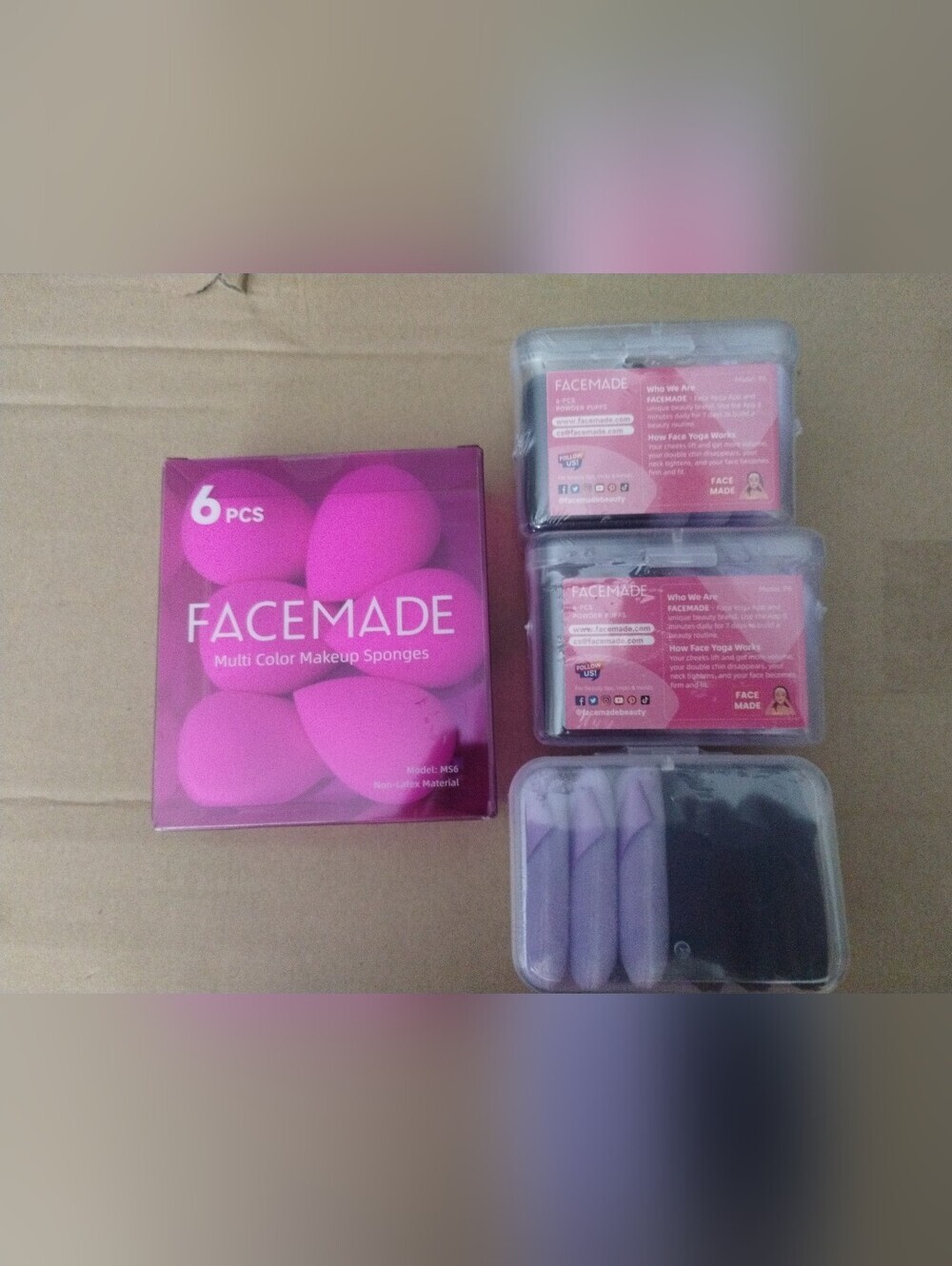 NEW FACEMADE Makeup Sponge & Powder Puff Set Beauty Blender Bundle 24 Pc